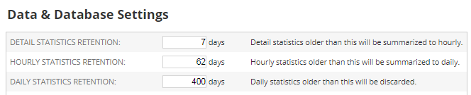 Data & Database Settings